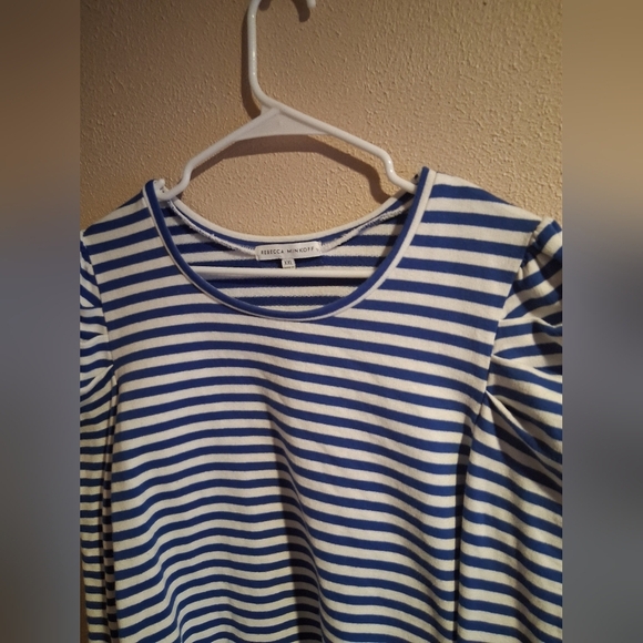 Rebecca Minkoff Talia Cropped Puff Sleeve Cotton Stripe Top XXL - Picture 2 of 6